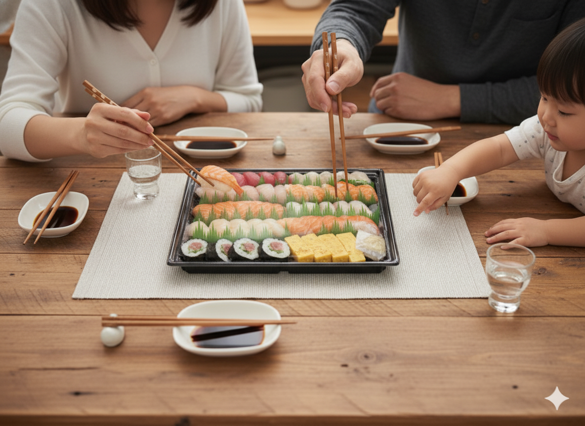 家族みんなが笑顔に。コストコ「寿司ファミリー盛48貫 わさびなし」