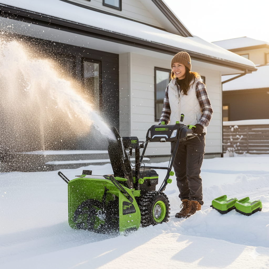 Greenworks充電式除雪機はパワフル!雪国を救うコードレスの救世主